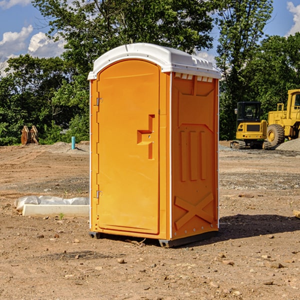 how often are the portable restrooms cleaned and serviced during a rental period in Auriesville